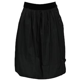 Louis Vuitton- Louis Vuitton Midi Full Skirt in Black Cotton-Black
