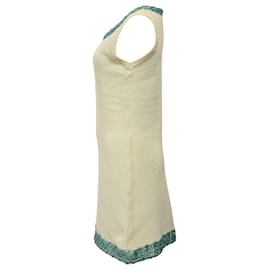 Fendi-Fendi Knitted Mini Sleeveless Dress in Yellow Cotton-Yellow