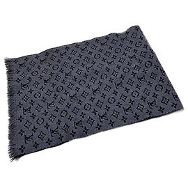 Sciarpa Logo Monogram Louis Vuitton M78525 Blu