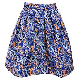 Saia mini godê estampada Mary Katrantzou em viscose multicolorida Multicor
