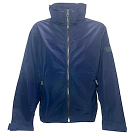 Burberry-Burberry Packaway Hood Shape-Memory Taffeta Jacket in Navy Blue Polyester-Blue,Navy blue