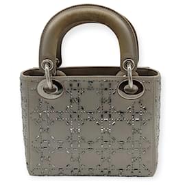 Dior-Dior Rhinestone Mini Lady Dior Bag - '10s-Grey