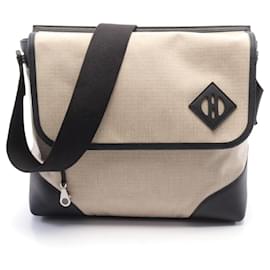 Hermès-Hermes Messenger Shoulder Bag Beige/Black-Brown,Beige