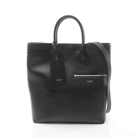 Burberry-Burberry Black Leather Tote Bag-Black