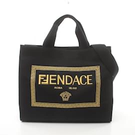 Fendi-FENDI x VERSACE FENDACE Fenderche Tote Bag-Black