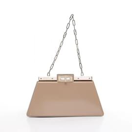 Fendi-Fendi Peekaboo Cut Medium Shoulder Bag-Beige