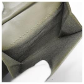 Christian Dior-Christian Dior Khaki Leather Bi-Fold Wallet-Khaki