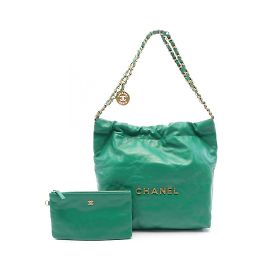 Chanel 22 Tote Bag aus grünem Leder Grün