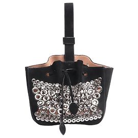 Alaïa Pochette en suède ornée d'œillets noirs Autre