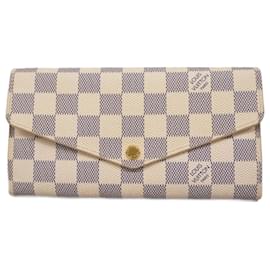 Louis Vuitton-Louis Vuitton Long Wallet Damier Azur Portefeuille Sarah-White