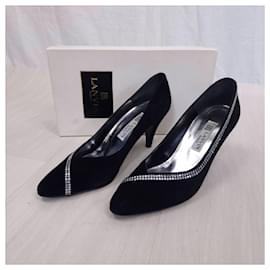 Lanvin-Lanvin black shoes with heel vintage 80s-Black