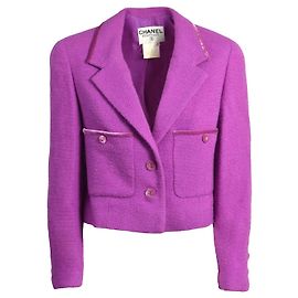 Chanel Pink Wool Tweed Jacket Pink