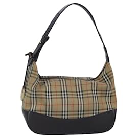 Autre Marque-Burberrys Nova Check Shoulder Bag Canvas Beige Auth hk1794-Beige