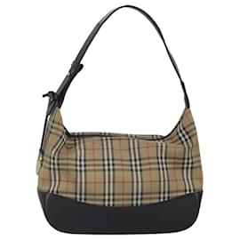 Autre Marque-Burberrys Nova Check Shoulder Bag Canvas Beige Auth hk1794-Beige