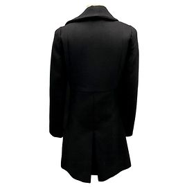 Chloé Chloe Black Double Breasted Wool and Angora Coat Black