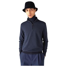 Loro Piana Mezzocollo Roadster Kaschmirpullover Dunkelblau