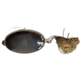 Clutch Loewe Oval Prateada Metal Prata