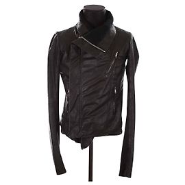 Rick Owens Leather jacket in leather Black