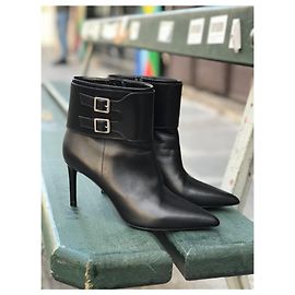 SAINT LAURENT Ankle boots T.EU 38 Leather Black