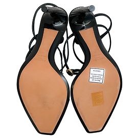 Sandali eleganti da donna in gros-grain nero Lanvin Nero