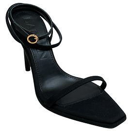 Lanvin Black Grosgrain Elegant Femme Sandals Black