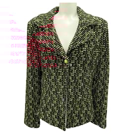 Autre Marque-St. John Black / Red / Gold Metallic Boucle Tweed Jacket-Multiple colors