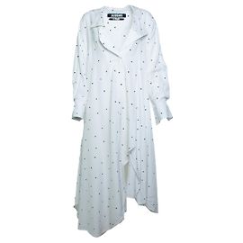 Jacquemus, vestido maxi com bolinhas em branco Branco