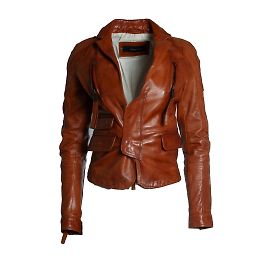 Dsquared2, Lederjacke in Cognac Braun
