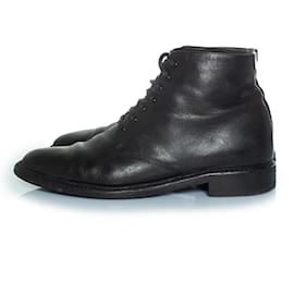 Saint Laurent-Saint Laurent, Lace up ankle boots in black leather-Black
