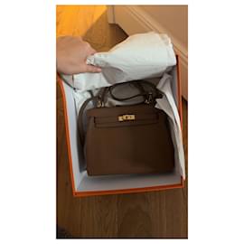 Hermès-Kelly 25-Hazelnut,Light brown,Dark brown,Camel