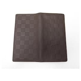 Louis Vuitton-NINE LOUIS VUITTON BRAZZA WALLET IN BROWN INFINI CHECKED LEATHER-Brown