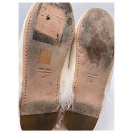 MIU MIU  Mules & clogs T.EU 40 Faux fur White