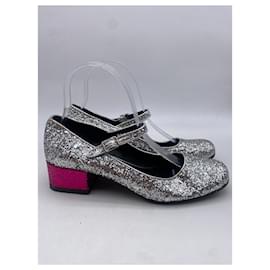 Saint Laurent-SAINT LAURENT  Heels T.EU 37.5 Glitter-Silvery