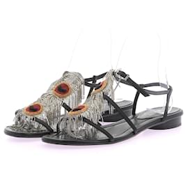 Fendi-FENDI  Sandals T.EU 37 Leather-Silvery