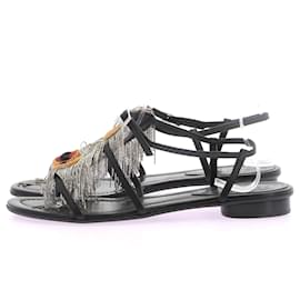 Fendi-FENDI  Sandals T.EU 37 Leather-Silvery