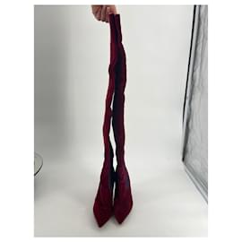 Fendi-FENDI  Boots T.EU 39 Velvet-Red