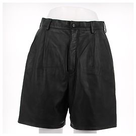 SAINT LAURENT Shorts T.FR 40 Leder Schwarz