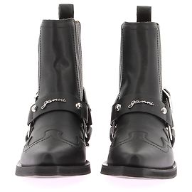 GANNI Botines T.EU 37 Cuero Negro