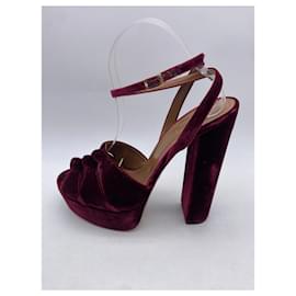 Aquazzura-AQUAZZURA  Sandals T.EU 41 Velvet-Dark red
