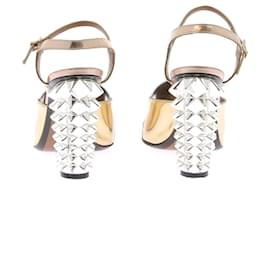Fendi-FENDI  Sandals T.EU 37 Leather-Golden