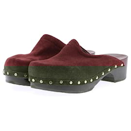 Autre Marque-NON SIGNE / UNSIGNED  Mules & clogs T.EU 39 Leather-Dark red