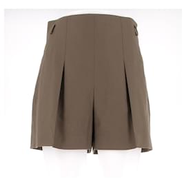 Hermès-HERMES  Trousers T.FR 38 Wool-Khaki