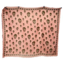 Cachecóis Alexander McQueen T. Seda Rosa