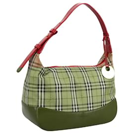 Autre Marque-Burberrys Nova Check Hand Bag Canvas Beige Gold Auth 96955-Beige,Golden