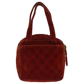Chanel-CHANEL Matelasse Hand Bag Velor Orange Gold CC Auth bs19395-Golden,Orange