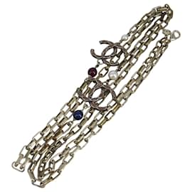 Chanel-CHANEL Necklace metal Gold Tone CC Auth bs19061-Other