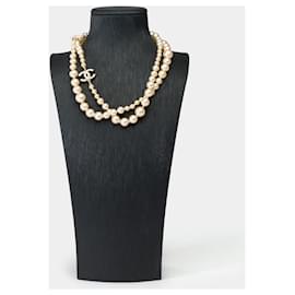 Chanel-CHANEL CC Jewelry in White Pearl - 102222-White