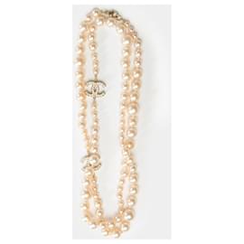 Chanel-CHANEL CC Jewelry in White Pearl - 102222-White