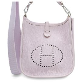 Bolso Hermès Mini Evelyn 16 de cuero Clemence Rosa