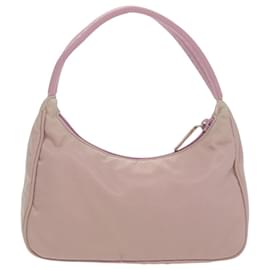 Prada-PRADA Accessory Pouch Nylon Pink Silver Auth 97445-Silvery,Pink